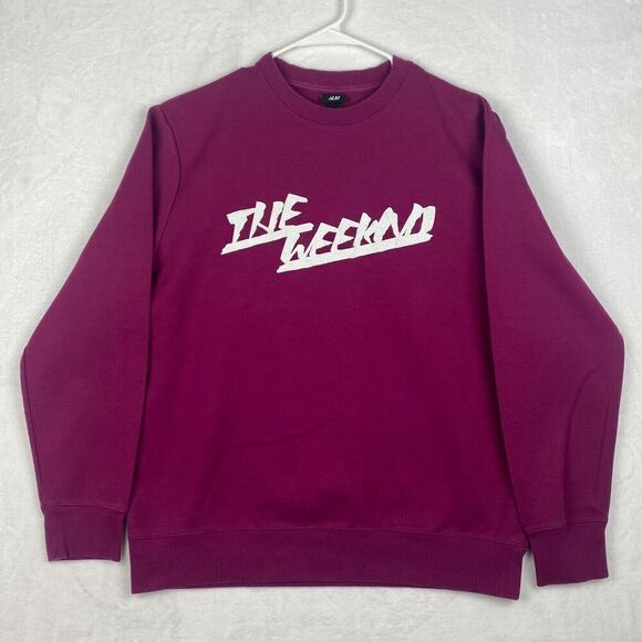 H&M The Weekend Sweater Adult Medium Burgundy Sweatshirt Crewneck Pullover - Picture 1 of 9